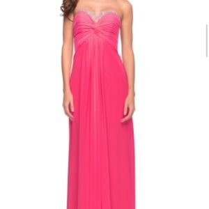 Elegant Pink Strapless Dress